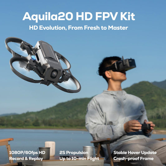 BETAFPV Aquila20 HD FPV Kit with 1080P Camera, Altitude Hold, DVR Function, Built-in P1 HD Digital VTX, Supported 3 Modes, 2S Propulsion System Remote Controller Drone Quadcopter for FPV Beginner