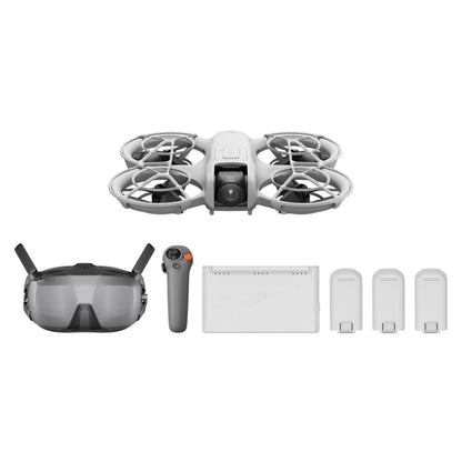 DJI Pack Neo Motion Vuela Más, dron mini con cámara 4K UHD para adultos, 135 g dron que vuela siguiéndote, despega desde la mano, seguimiento de objetivos, QuickShots, con RC Motion 3 y 3 baterías