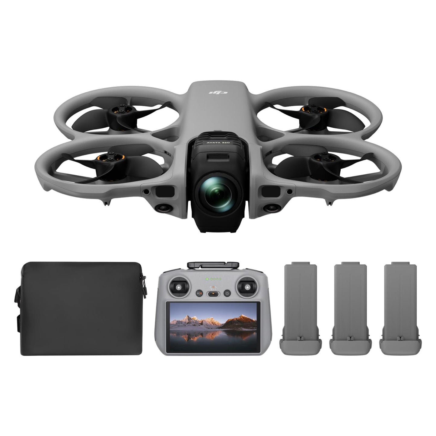 Pack DJI Avata 360 Vuela Más (RC 2), dron 360° con imagen 360° de 1 pulgada 8K para FPV y filmación aérea, dron con cámara 360° con protector de hélices. Incluye RC 2 y tres baterías.