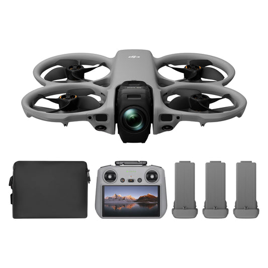 Pack DJI Avata 360 Vuela Más (RC 2), dron 360° con imagen 360° de 1 pulgada 8K para FPV y filmación aérea, dron con cámara 360° con protector de hélices. Incluye RC 2 y tres baterías.