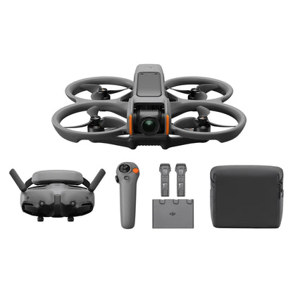 DJI Pack Avata 2 Vuela Más (3 baterías), dron FPV con cámara 4K, Acrobacias con un Toque, Protector de hélices Integrado, dron con cámara con Goggles 3 y RC Motion 3