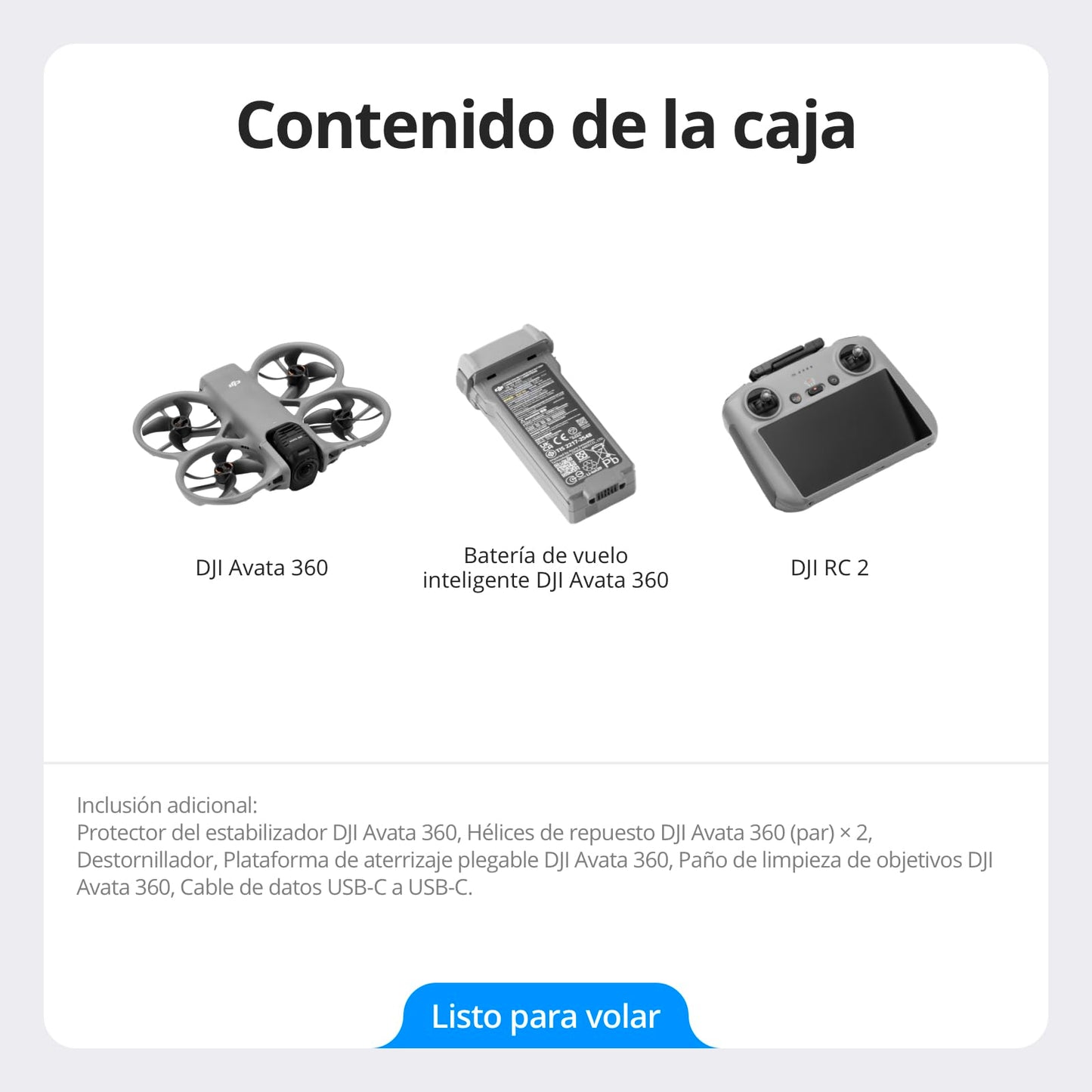 DJI Avata 360 (RC 2), dron con imagen 360° de 1 pulgada 8K para FPV y filmación aérea, dron con cámara 360° con protector de hélices. Incluye RC 2 con una pantalla integrada para un control preciso.