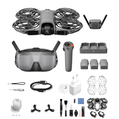 Pack DJI Neo 2 Motion: Dron 4K FPV para Principiantes con RC Motion 3, Goggles N3, 3 Baterías + Bundle 2 (Incluye Luz Estroboscópica, Adaptador y Set de Limpieza)