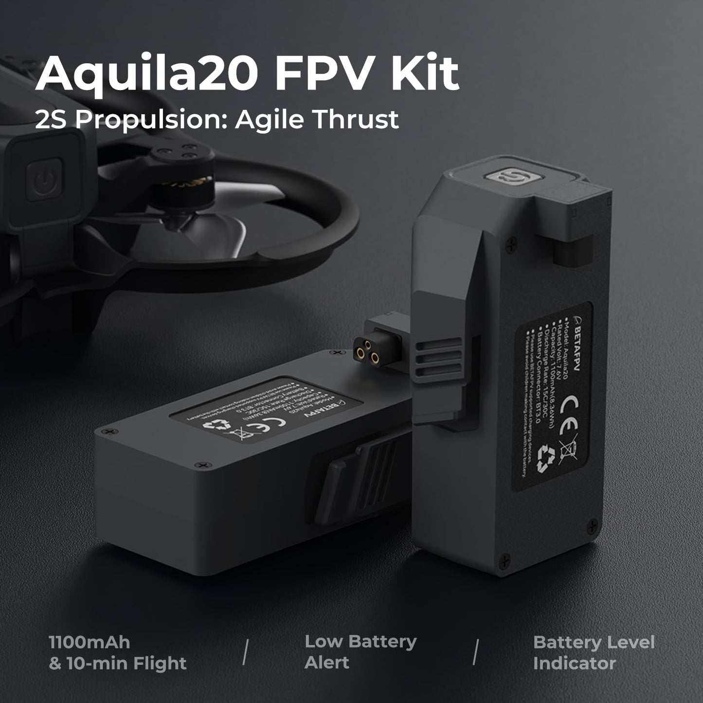 BETAFPV Aquila20 FPV Kit with Altitude Hold Stable Hover, LiteRadio 4 SE Radio Transmitter, VR04 Goggles DVR Supported, 3 Modes 2S Propulsion System Drone RTF for FPV Beginner Fly Indoor Outdoor