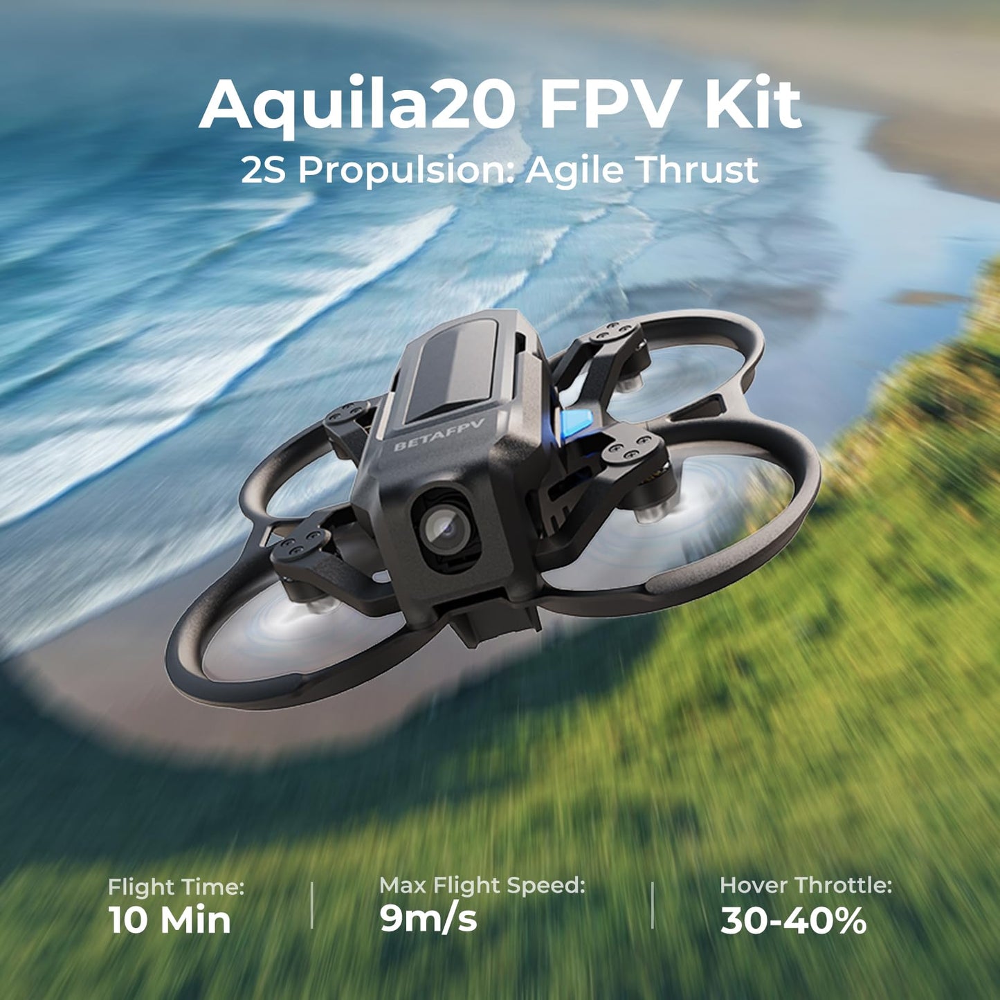 BETAFPV Aquila20 FPV Kit with Altitude Hold Stable Hover, LiteRadio 4 SE Radio Transmitter, VR04 Goggles DVR Supported, 3 Modes 2S Propulsion System Drone RTF for FPV Beginner Fly Indoor Outdoor