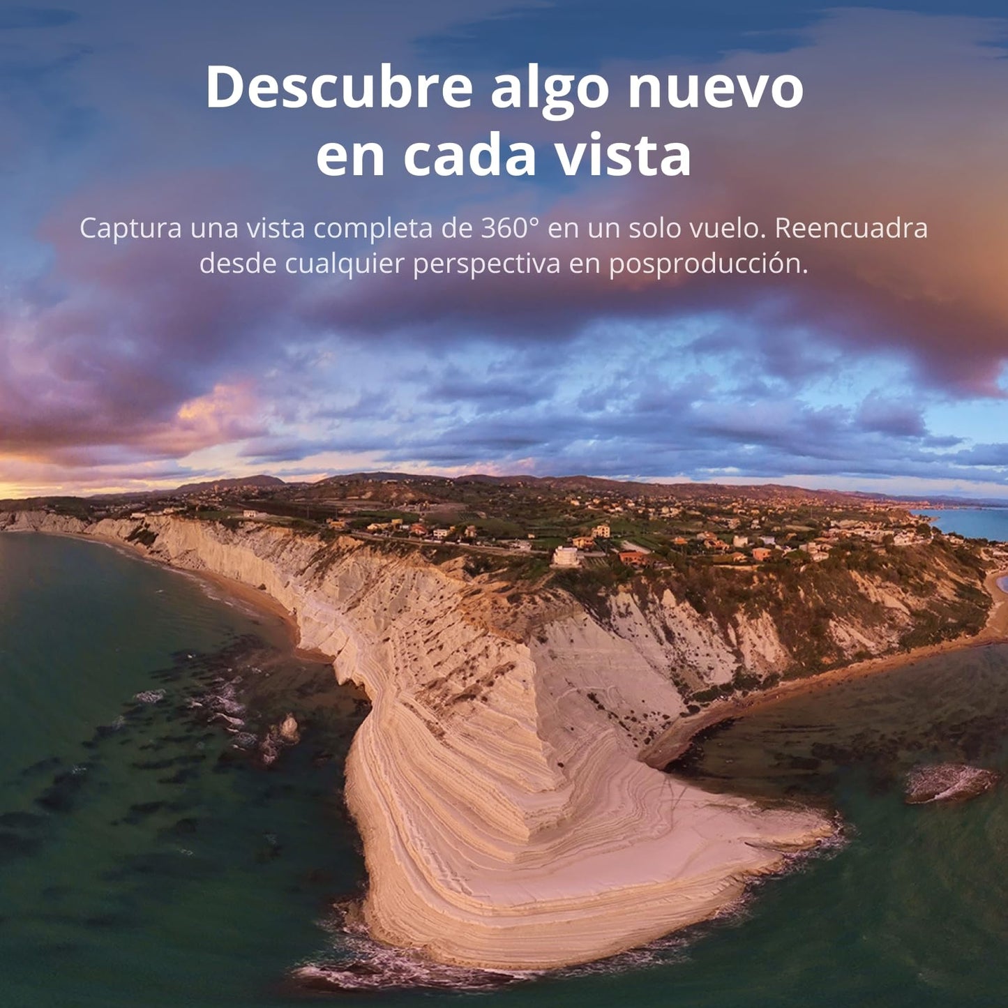 DJI Avata 360 (RC 2), dron con imagen 360° de 1 pulgada 8K para FPV y filmación aérea, dron con cámara 360° con protector de hélices. Incluye RC 2 con una pantalla integrada para un control preciso.