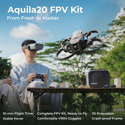 BETAFPV Aquila20 FPV Kit with Altitude Hold Stable Hover, LiteRadio 4 SE Radio Transmitter, VR04 Goggles DVR Supported, 3 Modes 2S Propulsion System Drone RTF for FPV Beginner Fly Indoor Outdoor