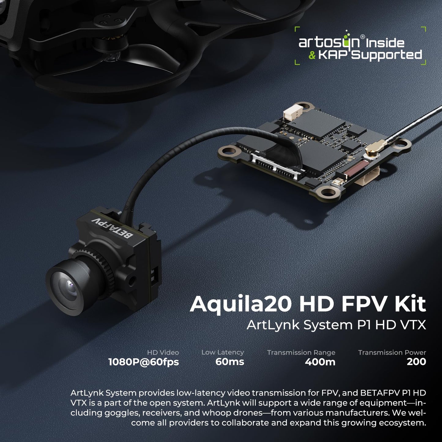 BETAFPV Aquila20 HD FPV Kit with 1080P Camera, Altitude Hold, DVR Function, Built-in P1 HD Digital VTX, Supported 3 Modes, 2S Propulsion System Remote Controller Drone Quadcopter for FPV Beginner